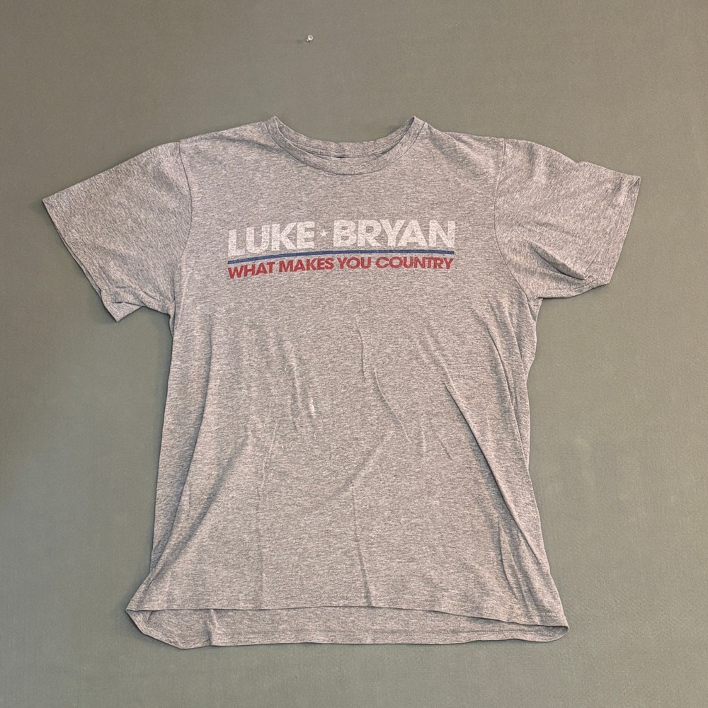 Luke‎ Bryan What Makes You Country Tour T-Shirt Mens Small Grey Graphic SEE DESC